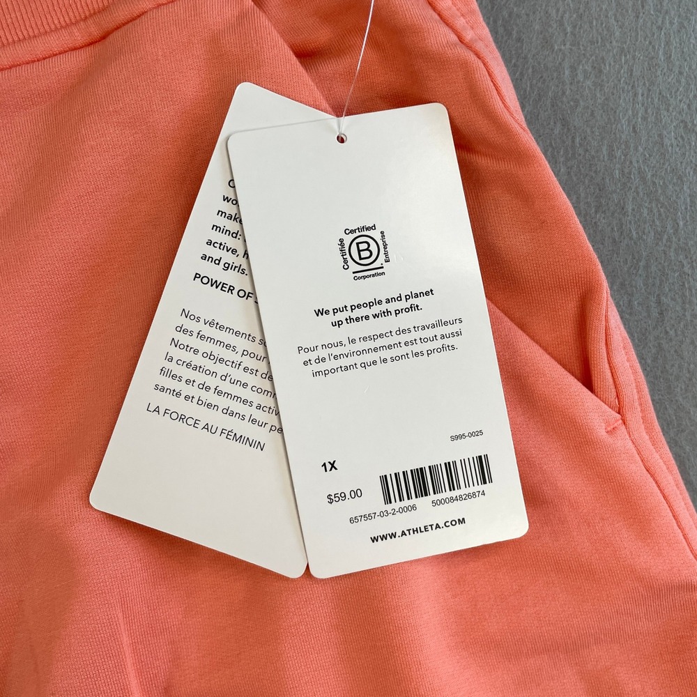 Athleta Balance 4" Shortie Mini Shorts Womens 1X Activewear Athletic Coral - Picture 3 of 6